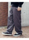Subciety Stripe training pants サブサエティ パンツ その他のパンツ ブラウン ブラック ホワイト【先行予約】*【送料無料】