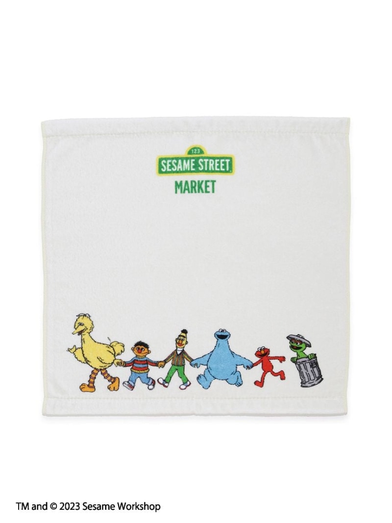 SESAME STREET MARKET ヴィンテージアートウォッシュタオル セサミストリートマーケット ファッション雑貨 ハンカチ・ハンドタオル ホワイト ネイビー