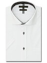 m.f.editorial ノーアイロンストレッチ スタンダードフィット カッタウェイ半袖ニットシャツ 半袖 ワイシャツ シャツ ビジネスシャツ yシャツ クー...