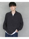 ASTRONOMY モールヤーンハーフジップニット カジュアル トップス ニット ブルー グレー ホワイト ブラウン ブラック レッド【送料無料】
