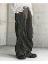Shoowtime レオパードデザインワイドカーゴデニムパンツ ショウタイム パンツ カーゴパンツ【送料無料】(4)