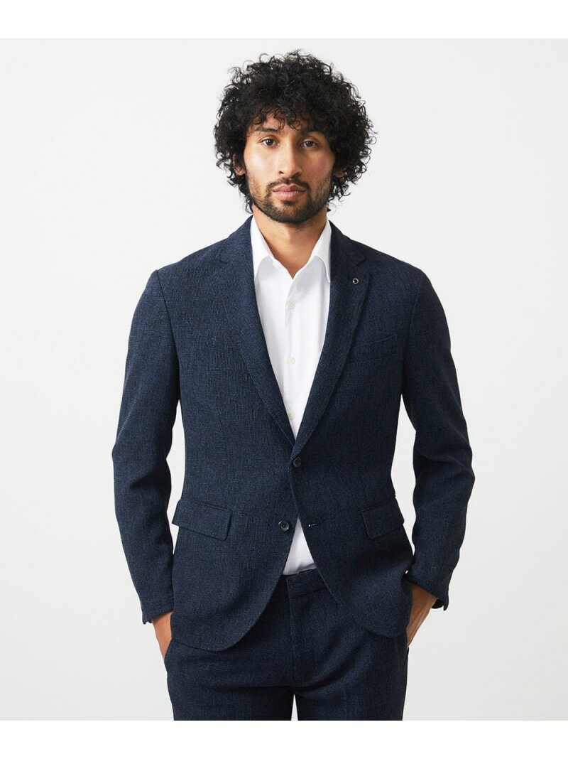 MICHEL KLEIN HOMME 【セットアップ】メッシュ調テーラードジャケット ミッシェルクランオム ジャケット・アウター テーラードジャケット・ブレザー グレー ネイビー【送料無料】