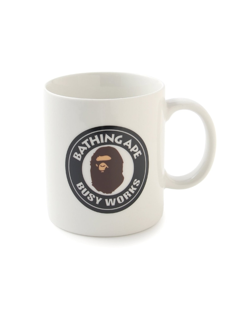 A BATHING APE BUSY WORKS MUG ア ベイシング エイプ 食器・調理器具・キッチン用品 グラス・マグカップ・タンブラー ブラック レッド