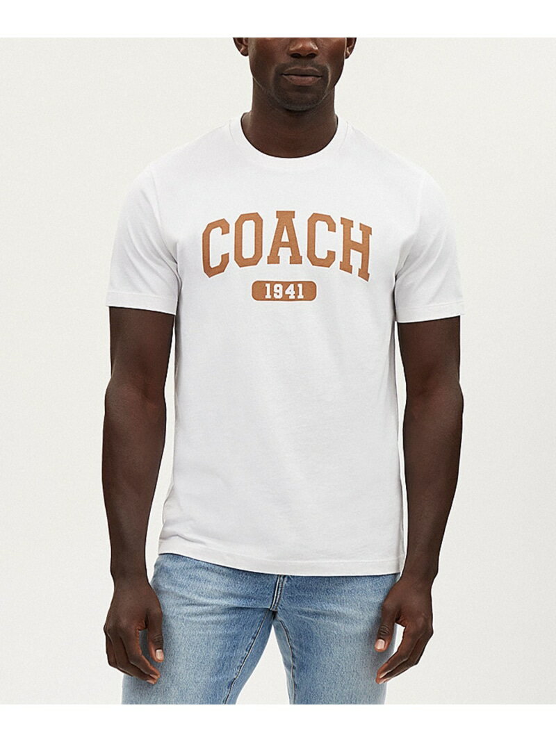 【SALE／62%OFF】COACH OUTLET ヴァーシティ Tシャツ コーチ　アウトレット トップス カットソー・Tシャツ ホワイト【RBA_E】【送料無料】