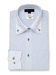 TAKA-Q 形態安定 吸水速乾 スタンダードフィット 2枚衿ドゥエクレリック長袖シャツ タカキュー ビジネス/フォーマル スーツ グレー