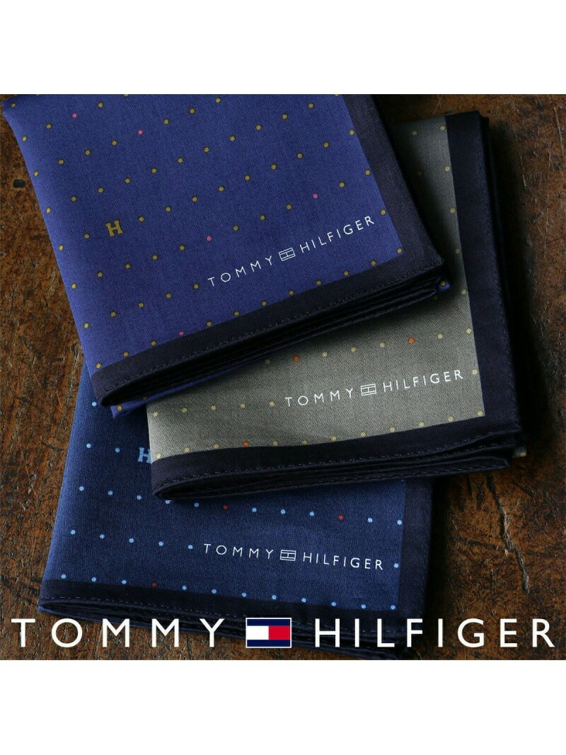 TOMMY HILFIGER 綿100% ハンカチ ピンドット柄 ナイガイ ファッション雑貨 ハンカチ・ハンドタオル