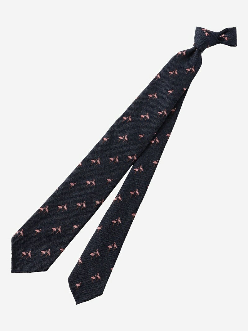 MACKINTOSHLONDON【CANEPA】フラミンゴモチーフネクタイマッキントッシュロンドンファッショングッズネクタイ/蝶ネクタイネイビー【送料無料】