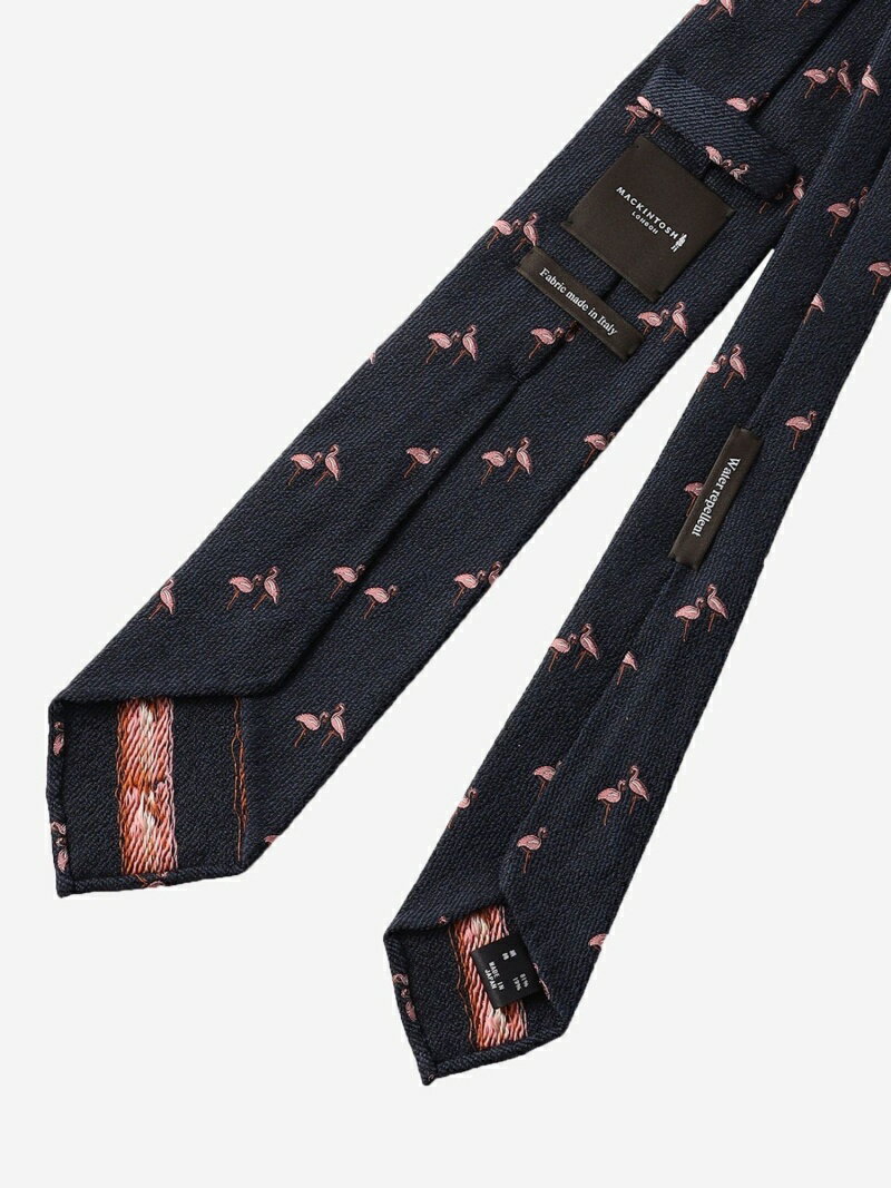 MACKINTOSHLONDON【CANEPA】フラミンゴモチーフネクタイマッキントッシュロンドンファッショングッズネクタイ/蝶ネクタイネイビー【送料無料】