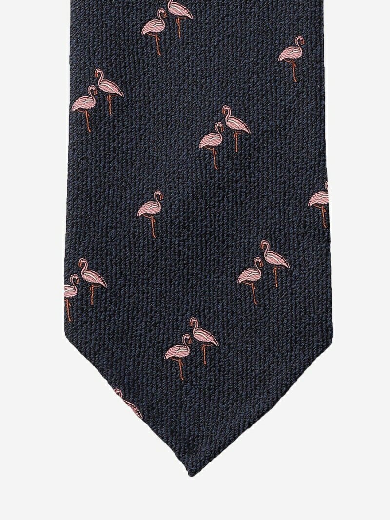 MACKINTOSHLONDON【CANEPA】フラミンゴモチーフネクタイマッキントッシュロンドンファッショングッズネクタイ/蝶ネクタイネイビー【送料無料】