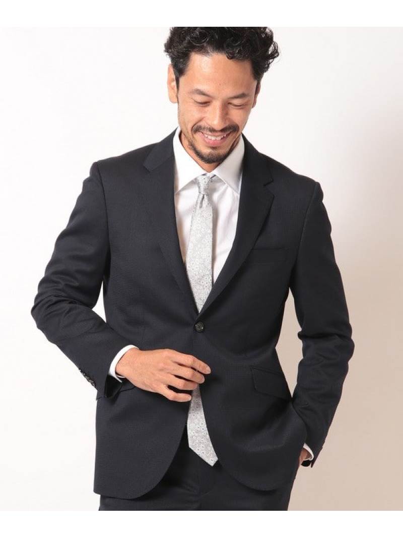 MEN'S BIGI シェブロンジャカードスーツセットアップ<同素材ベストあり> メンズ ビギ スーツ・フォーマル セットアップスーツ ネイビー ブラック【送料無料】