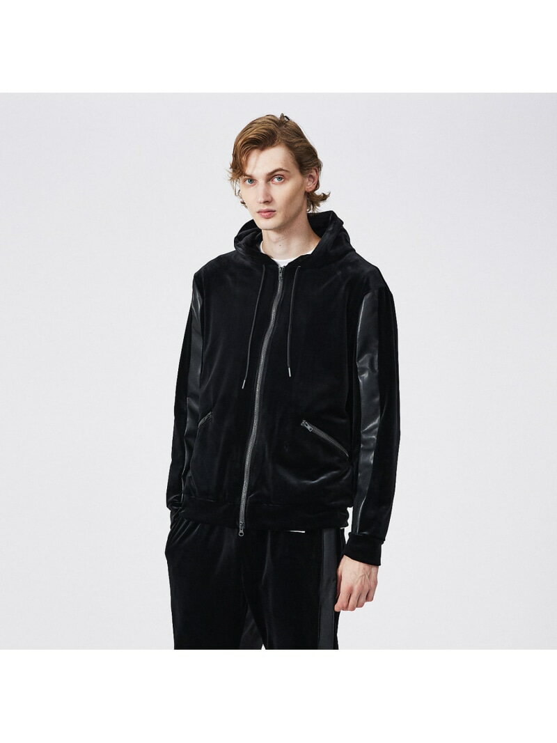5351POUR LES HOMMES 【LEON別注/セットアップ対応】ベルベット ジップ フーディー ゴーサンゴーイチプールオム トップス パーカー・フーデ...