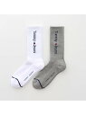 【SALE/30%OFF】TOMMY HILFIGER 2足セット Tommy Jeans トミージーンズ 足底パイル クルー丈ソックス ナイガイ 靴下・レッグウェア 靴下 ホワイト【RBA_E】