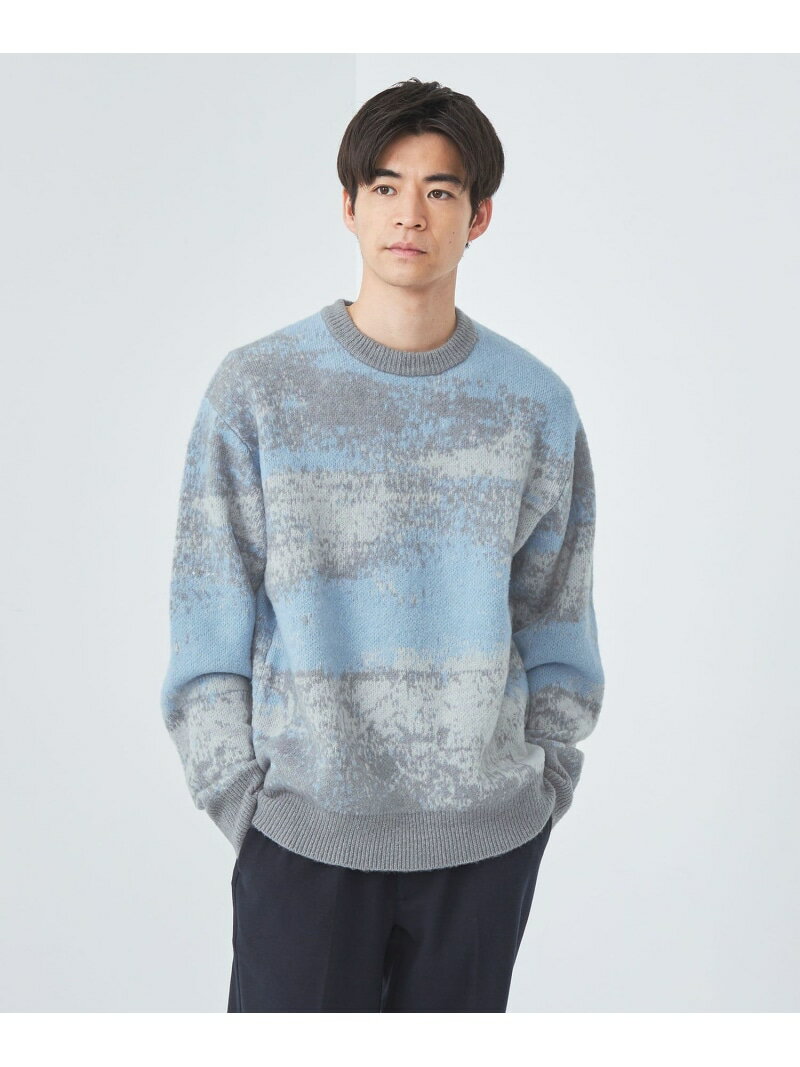 【SALE/70%OFF】UNITED ARROWS green label relaxing アート ジャカード クルーネック ニット ユナイテッドアローズ ...