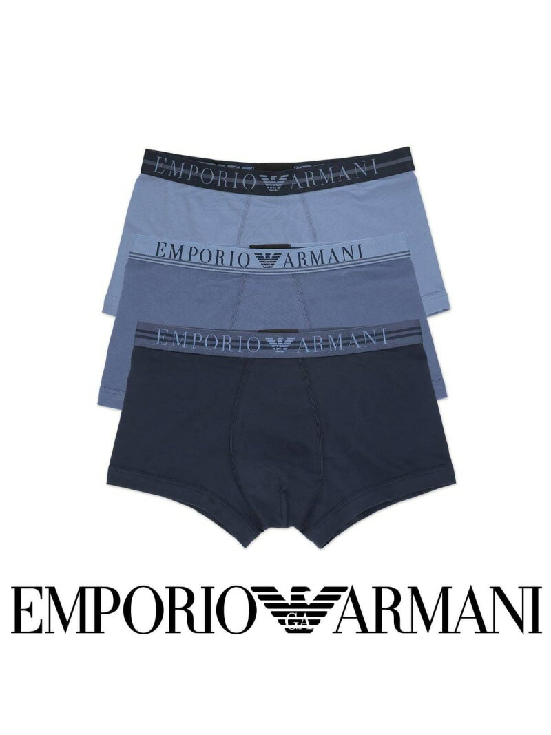 エンポリオアルマーニ ルームウェア メンズ EMPORIO ARMANI MIXED WAISTBAND 3 PACK TRUNK 3Pパック コットン メンズ ボクサーパンツ ナイガイ インナー・ルームウェア ボクサーパンツ・トランクス【送料無料】