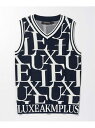 【SALE/60%OFF】LUXEAKMPLUS LUXEAKMPLUS ゴルフ 総柄ロゴニットベスト シフォン トップス ベスト・ジレ ネイビー ブラック ホ...