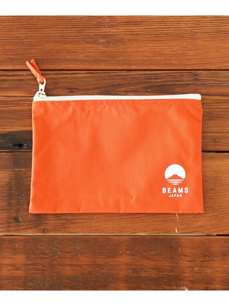 BEAMS JAPAN BEAMS JAPAN / ロゴ フラットポーチ L ビームス ジャパン 財布・ポーチ・ケース その他の財布・ポーチ・ケース オレンジ ブラック