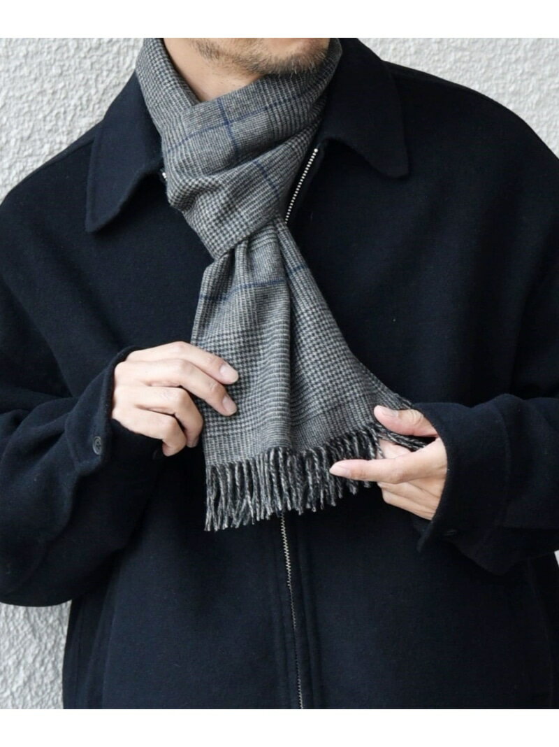 【SALE/50%OFF】SHIPS any SHIPS any: カシミヤ チェック / ソリッド シングル ストール◇ シップス ファッション雑貨 マフラー・ストール・ネックウォーマー ブラック ネイビー ブラウン グレー【RBA_E】【送料無料】