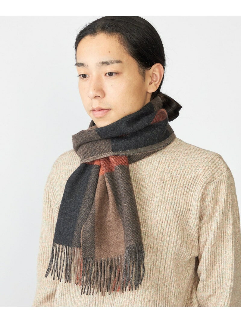 【SALE／50%OFF】SHIPS MEN SHIPS: チェック カシミヤ ダブルフェイス マフラー シップス ファッション..