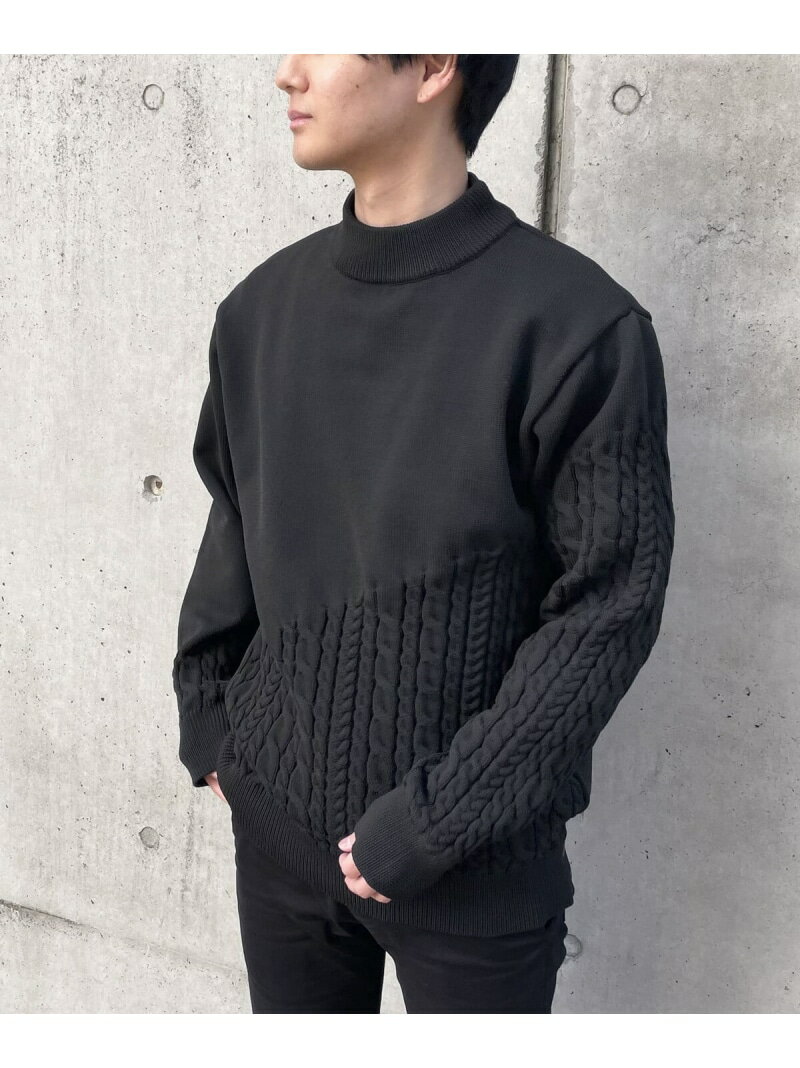 楽天Rakuten Fashion Men【SALE／40％OFF】COMME CA ISM ★TVドラマ着用商品★ 【マシーンウォッシャブル】編地切替デザイン ケーブル ニット プルオーバー コムサイズム トップス ニット ブラック ホワイト グレー【RBA_E】【送料無料】