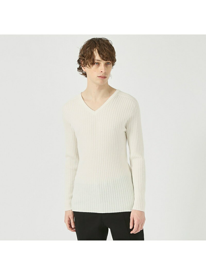 【SALE／20%OFF】5351POUR LES HOMMES 【定番人気】ホールガーメントVネックニット ゴーサンゴーイチプールオム トップス ニット ホワイト ブラック グレー【RBA_E】【送料無料】