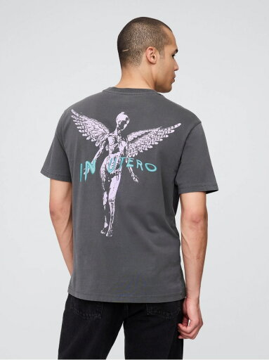 GAP (U)■ ニルヴァーナ リラックス グラフィックTシャツ NIRVANA IN UTERO ギャップ トップス カットソー・Tシャツ ブラック【送料無料】 GAP (U)■ ニルヴァーナ リラックス グラフィックTシャツ NIRVANA IN UTERO ギャップ トップス カットソー・Tシャツ ブラック【送料無料】