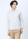 【SALE/37%OFF】TAKA-Q ストレッチドビーストライプ柄 ボタンダウン長袖シャツ タカキュー トップス シャツ・ブラウス ブラウン【RBA_E】