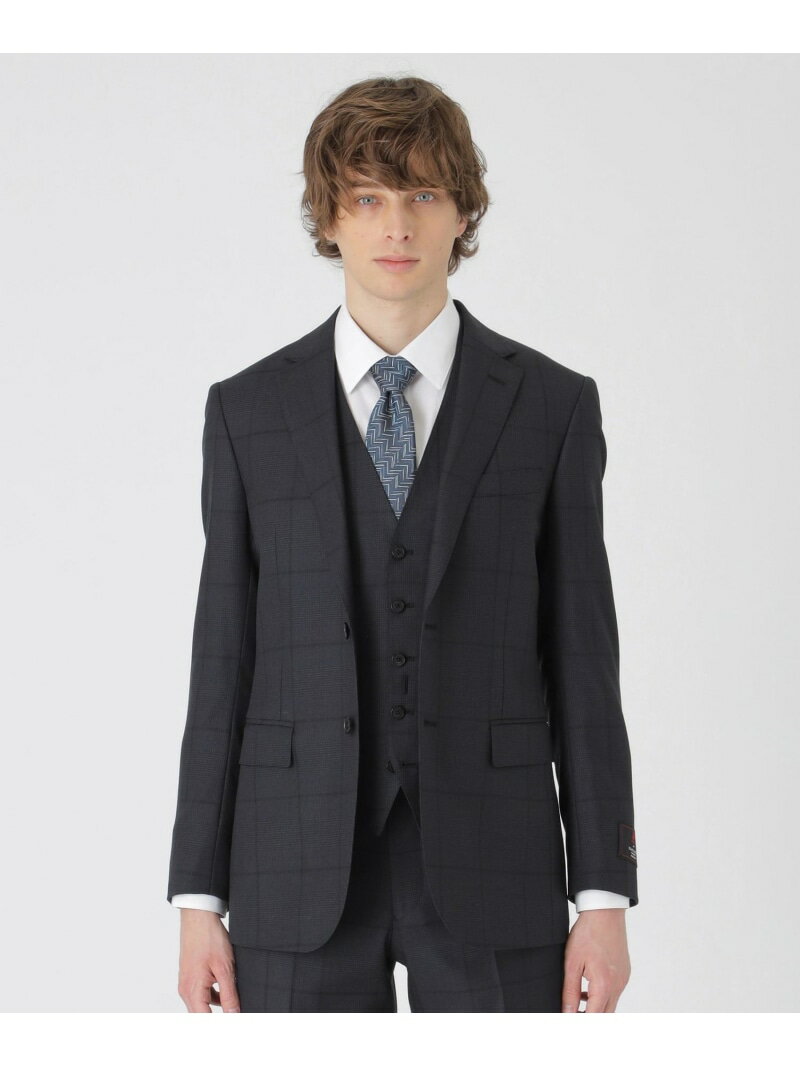 BLACK LABEL CRESTBRIDGE MIYUKI TOPグレーシャドーグレンチェックスリーピーススーツ ブルーレーベル / ブラックレーベル・クレストブリッジ スーツ・フォーマル セットアップスーツ グレー【送料無料】