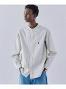 Bshop Gymphlex | バンドカラー長袖シャツ SOLID MEN ビショップ トップス シャツ・ブラウス ベージュ カーキグリーン【送料無料】(4)