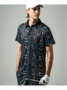 【SALE/50%OFF】LUXEAKMPLUS LUXEAKMPLUS×roar ゴルフ 総柄ロゴ半袖ポロシャツ シフォン トップス ポロシャツ ブラック【RBA_E】【送料無料】