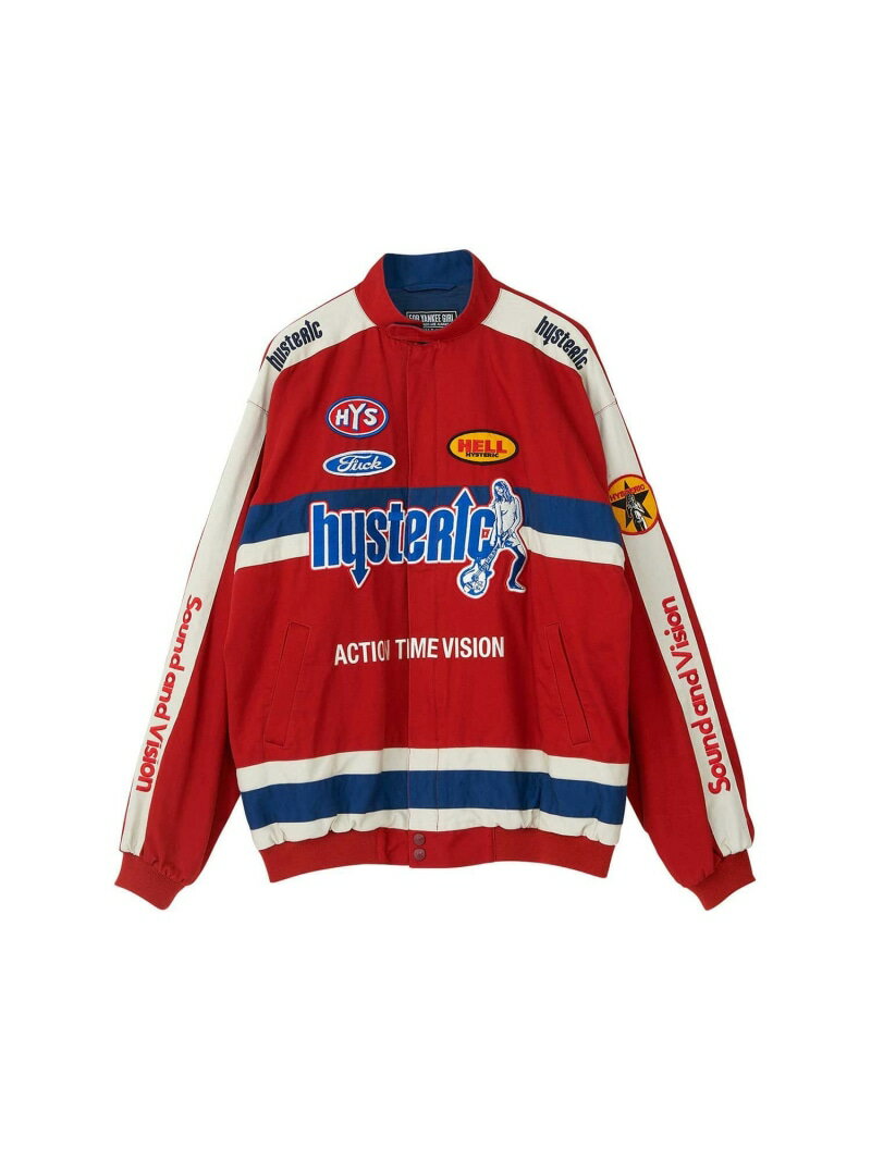 HYSTERIC GLAMOUR（ヒステリックグラマー）HYSTRIC RACING ピットクルージャケットアメリカンカーレースNASCARのピットクルージャケットをイメージ。同じく本格チノクロスのボディは、今どきのオーバーサイズ。前＆背面、両袖にも刺繍やパッチを飾った豪華な一着。‥‥‥‥‥‥‥‥‥‥‥‥透け感：なし伸縮性：なし裏地　：あり‥‥‥‥‥‥‥‥‥‥‥‥※画像の商品はサンプルです。実際の商品と仕様、加工、サイズ、素材が若干異なる場合がございます。────────────────────HYSTERICGLAMOUR(ヒステリックグラマー)店舗へお問合せの際は、下記品番をお申し付け下さい。【品番：02233AB08】────────────────────型番：02233AB08-50-02 JC0945【採寸】S サイズ/着丈69.5cm/肩幅56cm/そで丈64.5cm/身幅63.5cmM サイズ/着丈71cm/肩幅58cm/そで丈65.5cm/身幅66cmL サイズ/着丈72.5cm/肩幅60cm/そで丈66.5cm/身幅68.5cmXL サイズ/着丈74cm/肩幅62cm/そで丈67.5cm/身幅71cm商品のサイズについて【商品詳細】日本製素材：表地: 綿100%, 裏地: 綿100%, リブ: アクリル63%, ウール27%, ナイロン9%, ポリウレタン1%サイズ：S サイズ、M サイズ、L サイズ、XL サイズ※画面上と実物では多少色具合が異なって見える場合もございます。ご了承ください。商品のカラーについて 【予約商品について】 ※「先行予約販売中」「予約販売中」をご注文の際は予約商品についてをご確認ください。■重要なお知らせ※ 当店では、ギフト配送サービス及びラッピングサービスを行っておりません。ご注文者様とお届け先が違う場合でも、タグ（値札）付「納品書 兼 返品連絡票」同梱の状態でお送り致しますのでご了承ください。 ラッピング・ギフト配送について※ 2点以上ご購入の場合、全ての商品が揃い次第一括でのお届けとなります。お届け予定日の異なる商品をお買い上げの場合はご注意下さい。お急ぎの商品がございましたら分けてご購入いただきますようお願い致します。発送について ※ 買い物カートに入れるだけでは在庫確保されませんのでお早めに購入手続きをしてください。当店では在庫を複数サイトで共有しているため、同時にご注文があった場合、売切れとなってしまう事がございます。お手数ですが、ご注文後に当店からお送りする「ご注文内容の確認メール」をご確認ください。ご注文の確定について ※ Rakuten Fashionの商品ページに記載しているメーカー希望小売価格は、楽天市場「商品価格ナビ」に登録されている価格に準じています。 商品の価格についてHYSTERIC GLAMOURHYSTERIC GLAMOURのその他のジャケット・アウタージャケット・アウターご注文・お届けについて発送ガイドラッピンググッズ3,980円以上送料無料ご利用ガイド