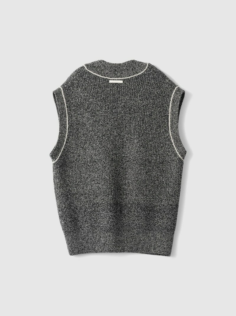 ANNUAL Cricket Vest アニュアル トップス ニット ブラック ホワイト【送料無料】