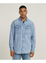 G-Star RAW SLIM DENIM SHIRT/ヴィンテージライクベーシックデザインスリムデニムシャツ ジースターロゥ トップス シャツ・ブラウス ブルー【送料無料】(4)