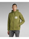 【SALE/30%OFF】G-Star RAW 【公式ショップ】SPORTS ZIP LOOSE HOODED SWEAT/ナンバリングデザインロゴジップパーカー ジースターロゥ トップス パーカー・フーディー カーキグリーン【RBA_E】【送料無料】(4)