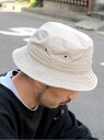 【SALE/20%OFF】newhattan newhattan /(U) ウォッシュド コットン ツイル バケットハット イールド 帽子 ハット ホワイト ブ...