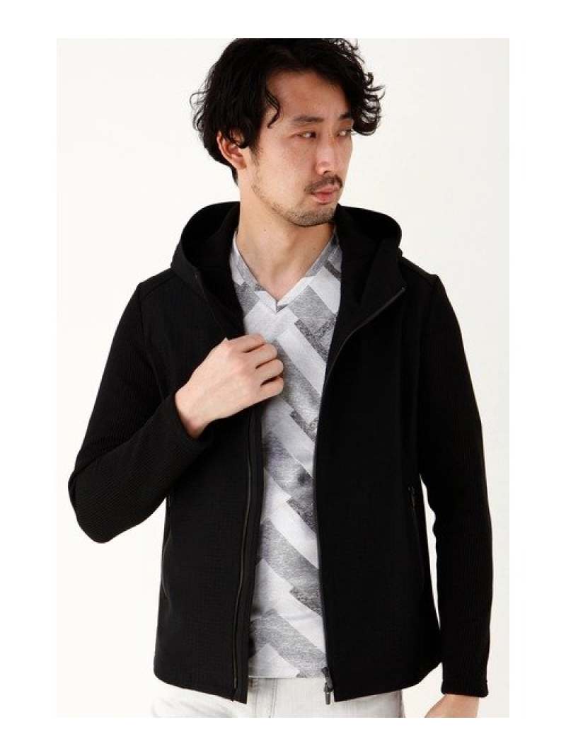 【SALE／40%OFF】HIGH STREET HIGH STREET∴コンビフーディーブルゾン トルネードマート トップス カットソー・Tシャツ ホワイト ブラック【RBA_E】【送料無料】