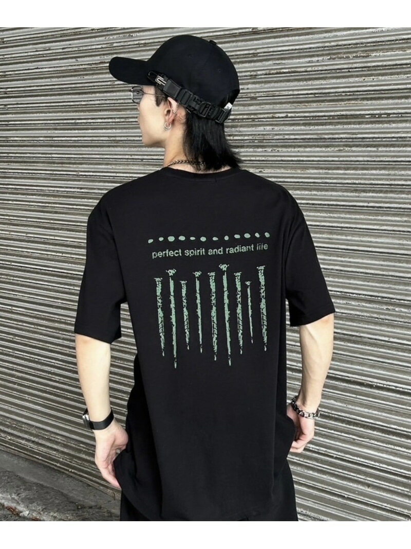 Chikashitsu + 【Chikashitsu +】nail back print t-shirt ネバーマインドザエックスユー／チカシツプ..
