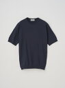 JOHN SMEDLEY 半袖コットンニットTシャツ | KIELL | 30G MODERN FIT ジョンスメドレー トップス ニット ネイビー【送料無料】