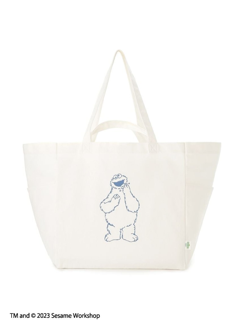 SESAME STREET MARKET スケッチビッグトートバッグ セサミストリートマーケット バッグ エコバッグ・サブバッグ グレー ホワイト【送料無料】