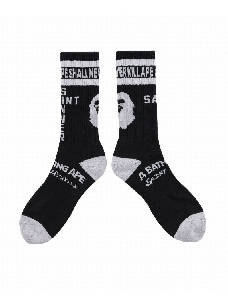 ROYAL FLASH SAINT MICHAEL/セントマイケル*ア・ベイシング・エイプ/SOCKS/APE/BLACK ロイヤルフラッシュ ファッション雑貨 その他のファッション雑貨 ブラック【送料無料】