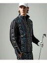 【SALE/50%OFF】LUXEAKMPLUS LUXEAKMPLUS×roar ゴルフ 総柄ロゴ中綿ブルゾン シフォン ジャケット・アウター ブルゾン・ジャンパー ブラック【RBA_E】【送料無料】