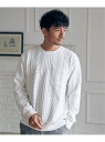 【SALE/50%OFF】ikka フクレジャカードクルーネックプルオーバー イッカ トップス スウェット・トレーナー ホワイト ベージュ ネイビー ブルー【R...