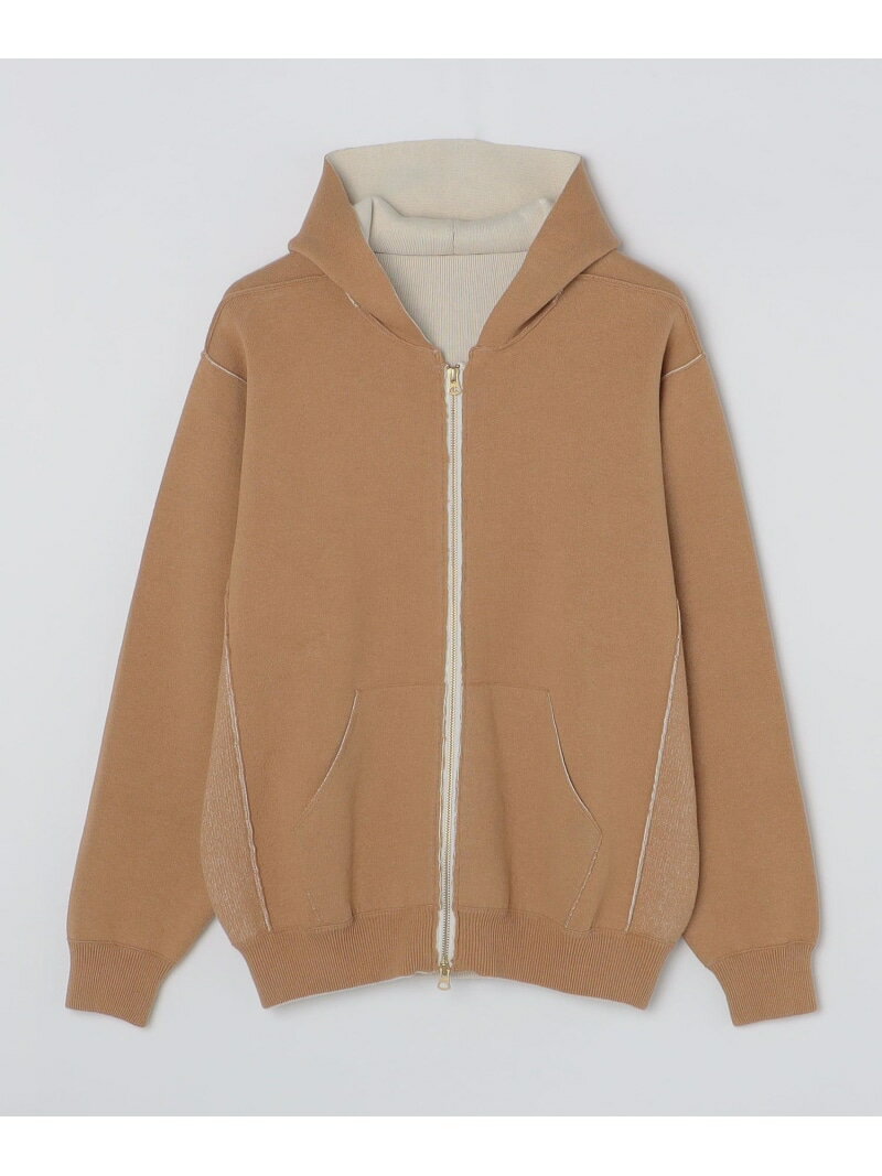 【SALE/40%OFF】SHIPS Days 【SHIPS別注】UNDYED SALLY FOX: ダブルフェイス ジャージー ニットパーカー シップス トップス スウェット・トレーナー カーキグリーン グレー【RBA_E】【送料無料】