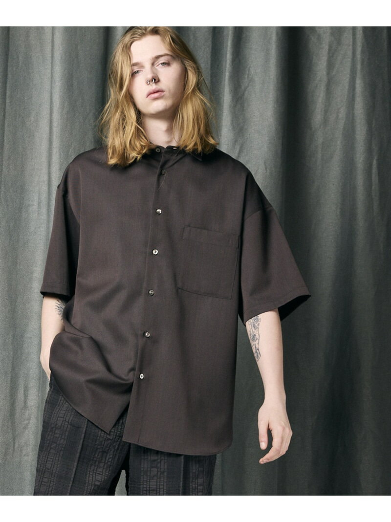 SALE50%OFFMAISON SPECIAL High Count Wool Prime-Over Short Sleeve Sh...