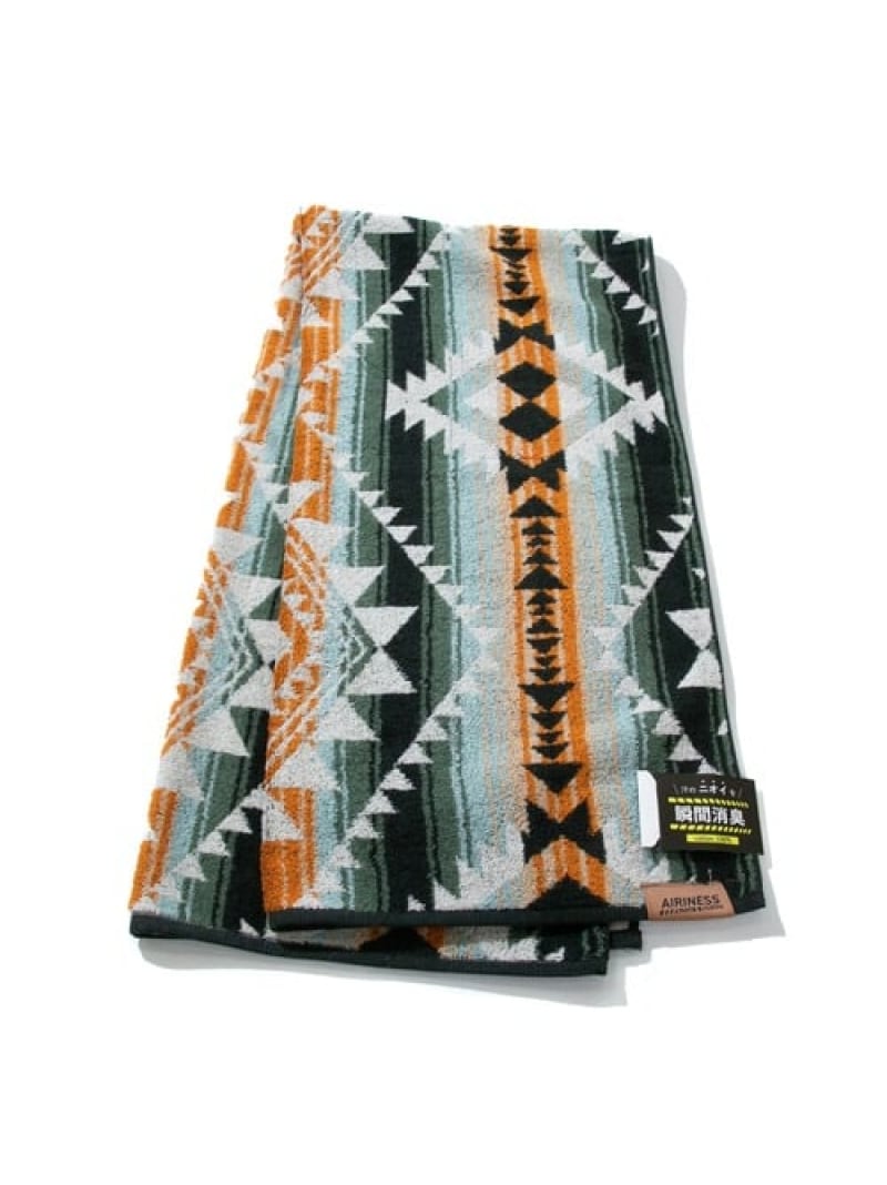【SALE/10%OFF】AIRINESS AIRINESS/(U)AIRINESS スクロール バスタオル 60x120 ゴースローキャラバン ファッション雑貨 ハンカチ・ハンドタオル グリーン レッド【RBA_E】