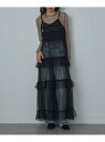 【SALE/40%OFF】MAISON BREEZE reveur MAISON BREEZE reveur/チュールティアード レースキャミワンピース 24AW セットアップセブン ワンピース・ドレス ワンピース ブラック ホワイト【RBA_E】