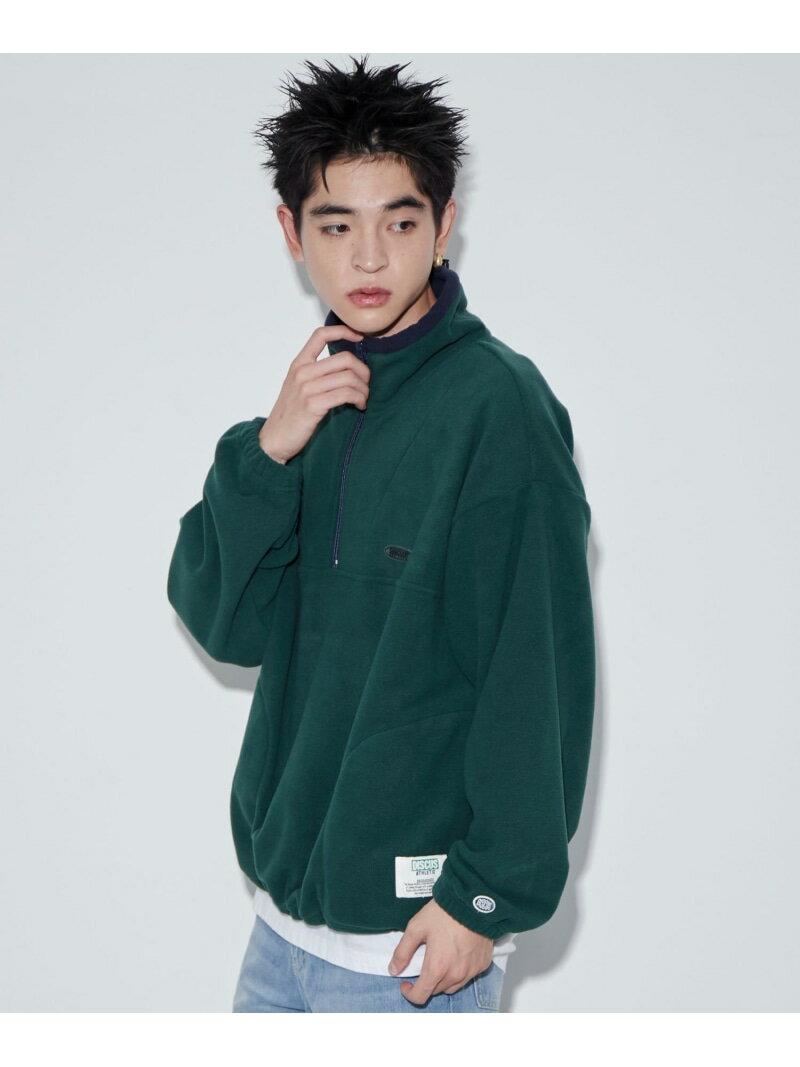 WEGO MEN'S DISCUSフリースハーフジップPO ウィゴー ジャケット・アウター その他のジャケット・アウター グリーン ブラウン ブルー ホワイト【送料無料】