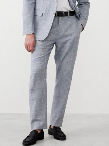 BANANA REPUBLIC FACTORY STORE (M)BANANA REPUBLIC FACTORY STORE テーラードフィット リネンブレンド ブルーグレンチェック スーツパンツ バナナ・リパブリック ファクトリーストアー パンツ スラックス・ドレスパンツ ブルー【送料無料】 BANANA REPUBLIC FACTORY STORE (M)BANANA REPUBLIC FACTORY STORE テーラードフィット リネンブレンド ブルーグレンチェック スーツパンツ バナナ・リパブリック ファクトリーストアー パンツ スラックス・ドレスパンツ ブルー【送料無料】