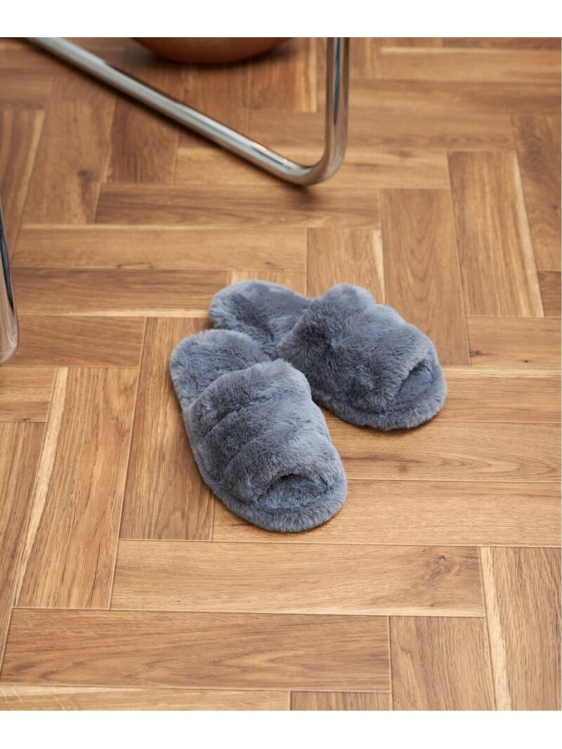 JOURNAL STANDARD FURNITURE SLIPPER PUFFY FUR フェイクファー スリッパ ジャーナルスタンダードファニチャー シューズ・靴 その他のシューズ・靴 ベージュ ブラウン グレー