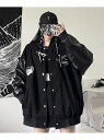 【SALE/15%OFF】DEVICE select オーバーサイズ ハートロゴ ルーズ スタジャン アウター メンズ レディース デバイス ジャケット・アウター スタジャン・スカジャン ブラック【RBA_E】【送料無料】