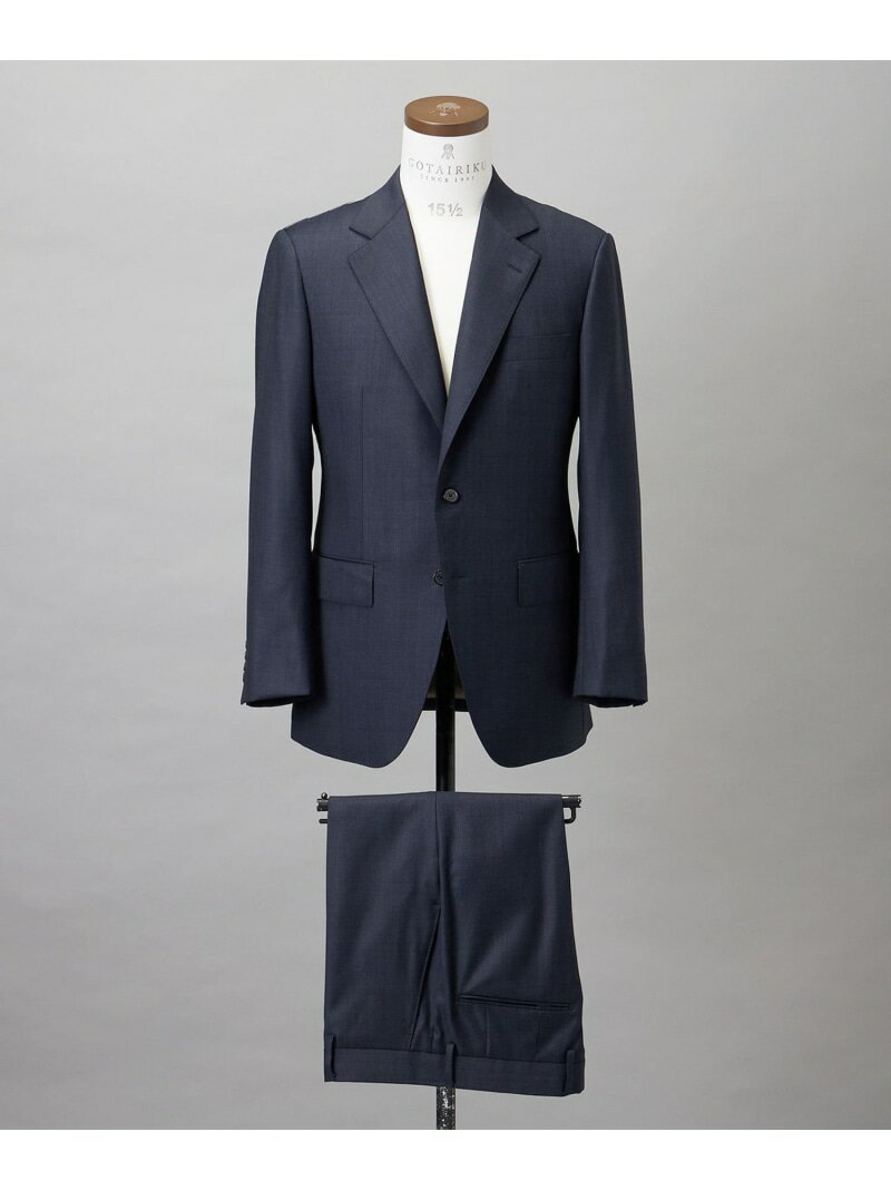 GOTAIRIKU 【Loro Piana Fabric】365 通年スーツ(ネイビー×格子) ゴタイリク スーツ・フォーマル セットアップスーツ ネイビー【送...